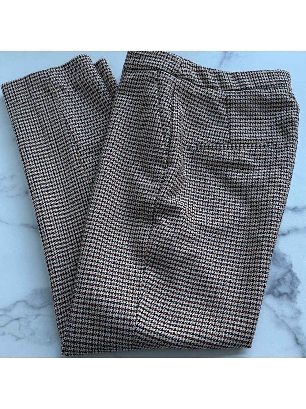 H&M Brown and Beige Houndstooth Patterned Slacks Size US4 - Picture 11 of 12